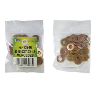 SACO DE 30 ANILHAS DE COBRE PARA INYECTORES - Ø15.0X7.0X1.5 - MERCEDES (REF. 53464)
