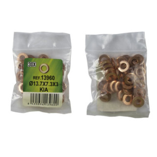 SACO DE 30 ANILHAS DE COBRE PARA INYECTORES - Ø13.7X7.3X3 - KIA (REF. 53464)