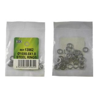 SACO DE 30 ANILHAS DE AÇO - Ø10X6.0X1.0