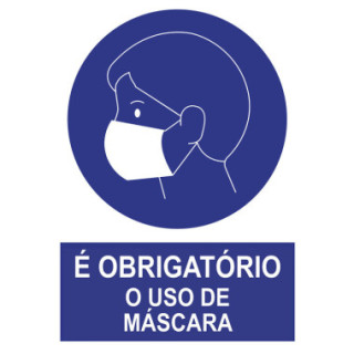 POSTER CARTOLINA  A3  COM "É OBRIGATÓRIO O USO DE MÁSCARA"