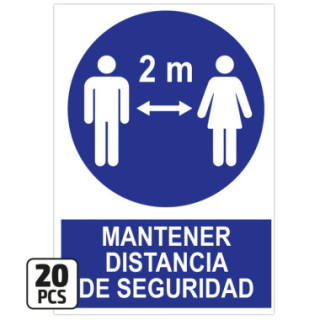 KIT DE PÔSTERES "MANTENHA UMA DISTÂNCIA SEGURA", 20 PÇS.