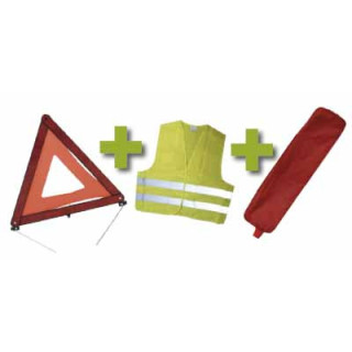 KIT EMERGÊNCIA  RSTOJO VERMELHO  + COLETE REFLECTOR + TRIÂNGULO DE SINALIZAÇÃO