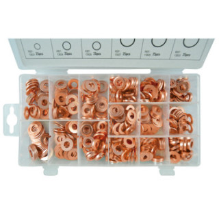 SORTIMENTO DE ANILHAS DE COBRE PARA INJETORES 375 PCS