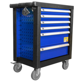 CARRINHO DE FERRAMENTAS DE 6 GAVETAS AZUL COM EQUIPAMENTO