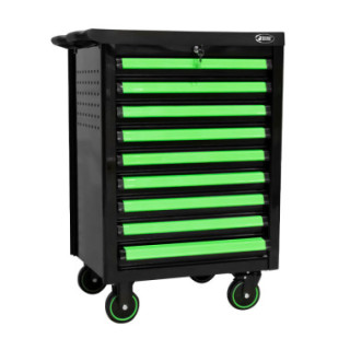 CARRINHO DE FERRAMENTAS COM 9 GAVETAS E SEPARADORES - VERDE