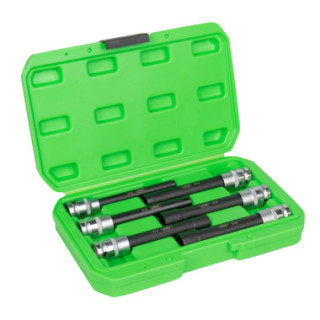 CONJUNTO DE 6 CHAVES DE CAIXA 1/2" TORX TIPO E EXTRA LONGAS ZINCADAS