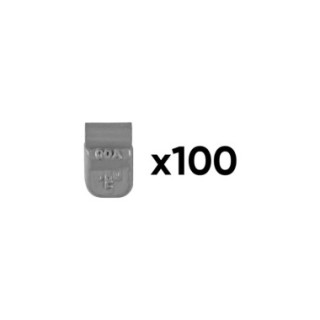 CAIXA COM 100 CONTRAPESOS DE ZINCO DE GRAMPO 05GR. ESPECIAL PARA RODA UNIVERSAL