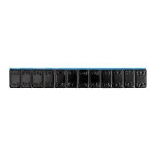 CAIXA COM 100 CONTRAPESOS ADESIVOS DE FERRO - 60 G (12X5 G) - PRETO