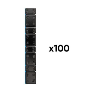 CAIXA COM 100 CONTRAPESOS ADESIVOS DE FERRO - 60 G (4X10 G + 4X5 G) - PRETO